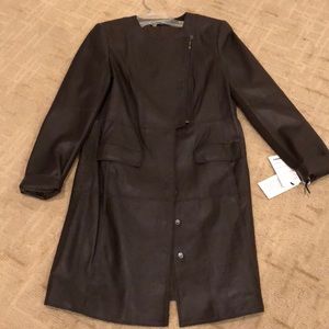 Ladies long leather coat